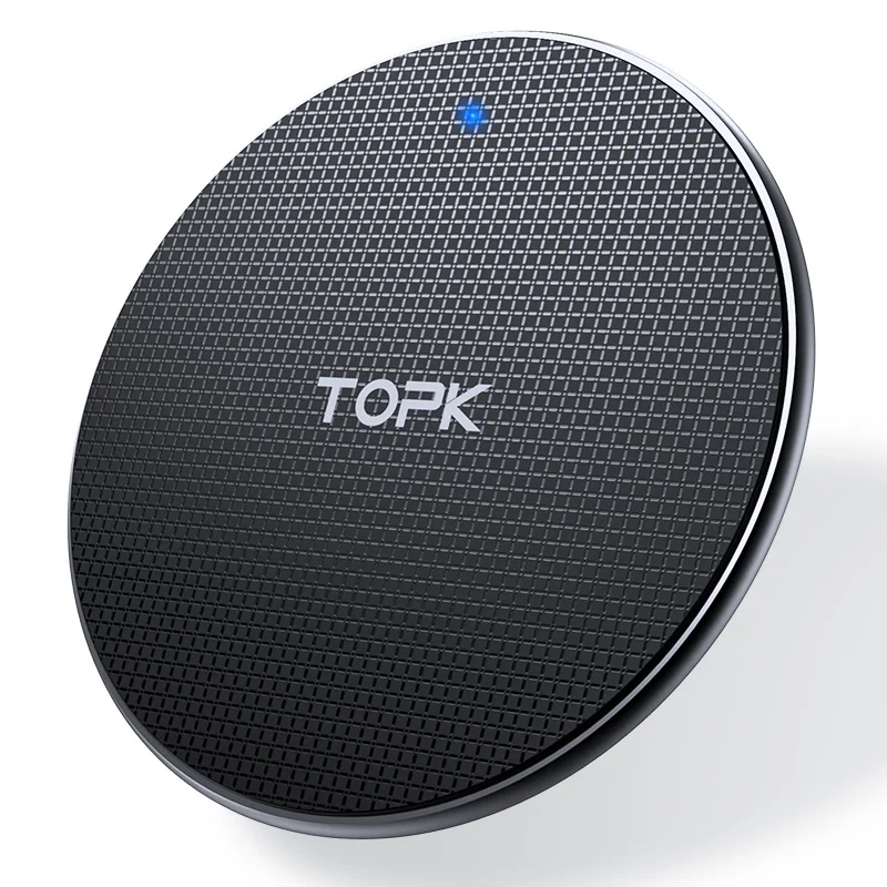 

2022New TOPK Qi 10w Fast Charging Wireless Charger, Black