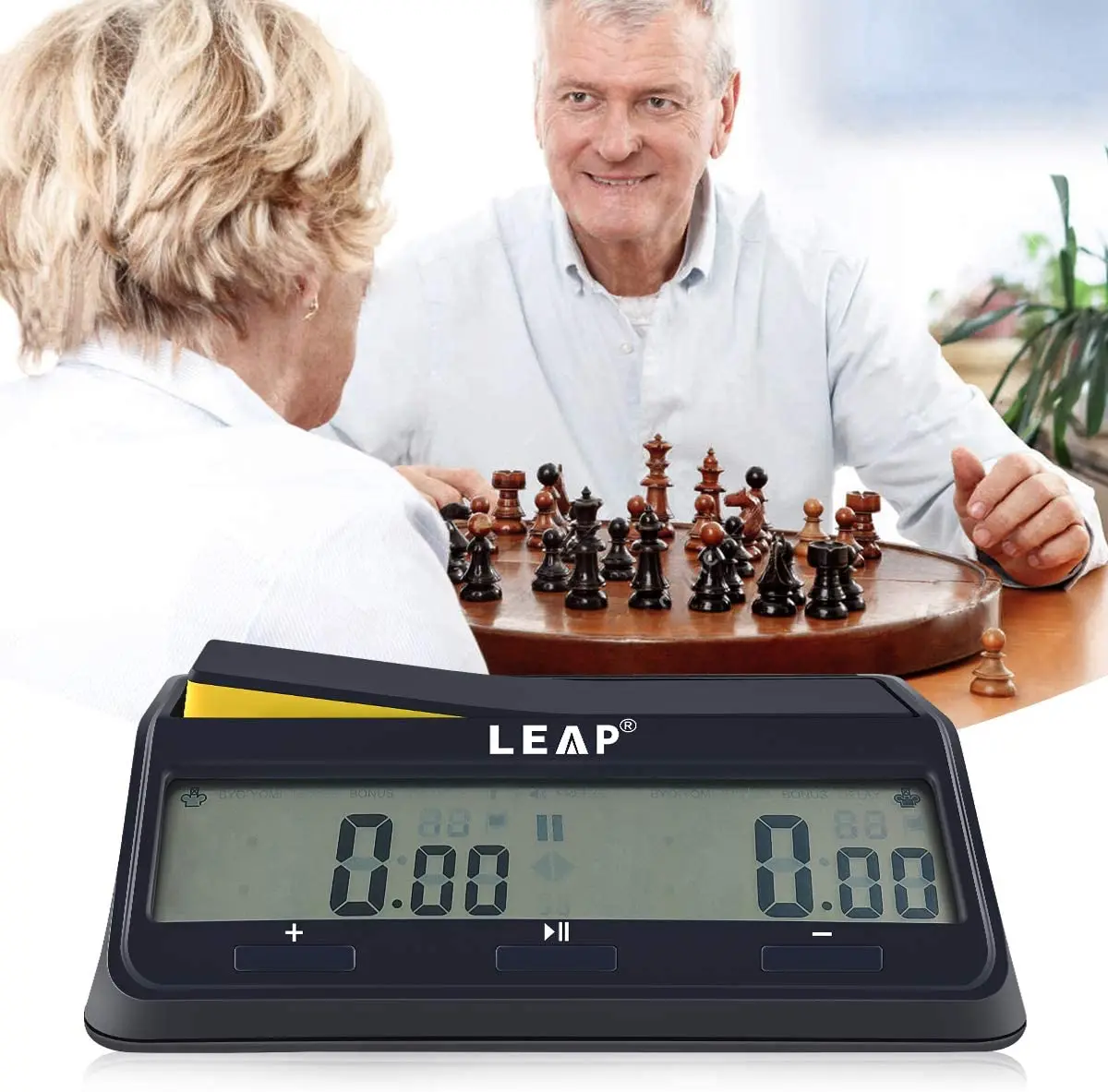 

LEAP Digital Chess Clock Timer for Chess Game Board watch Count Down up, Grey