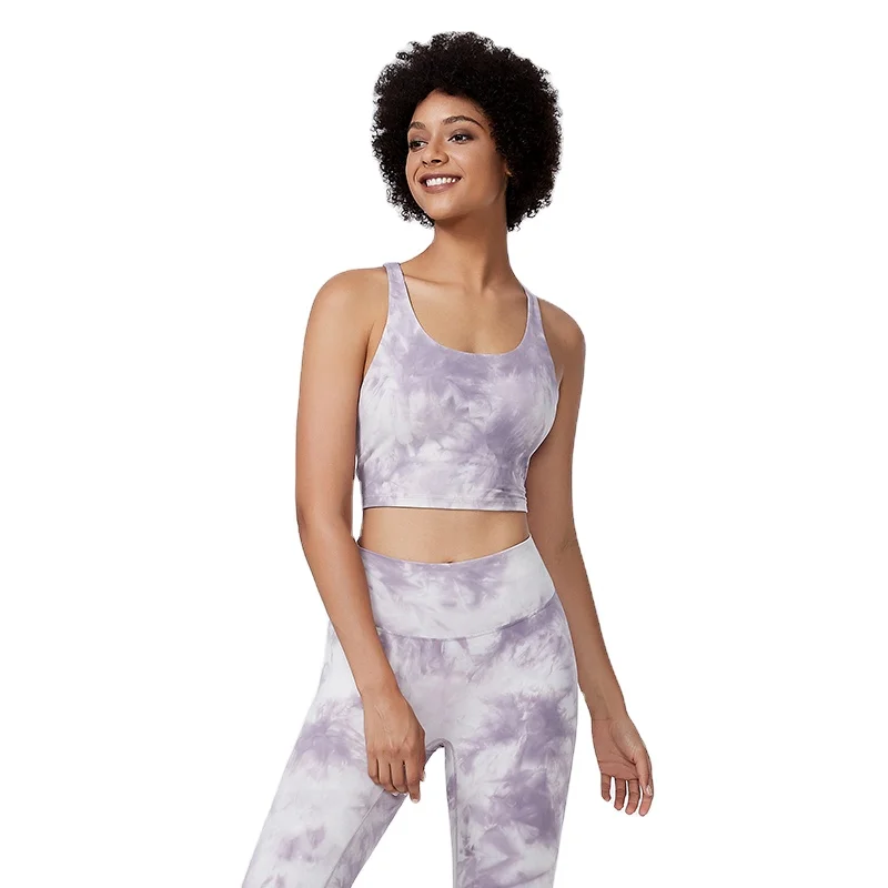 

Women yoga suits for workout tops and leggigns women yoga sets gym wear tie dye yoga bras and pants