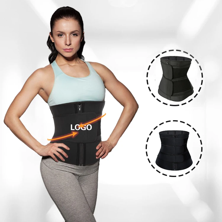 

Supplier Latest Slimming Tummy Fat Burning Compression Belts Corse Nonlatex Training Waist Trainer With 2 Bands, 3 colors