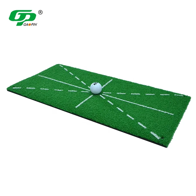 

Factory Sales Portable Golf Swing Detection Hitting Mat Mini Golf Mat Driving Range Golf Mat with Alignment Lines, Green