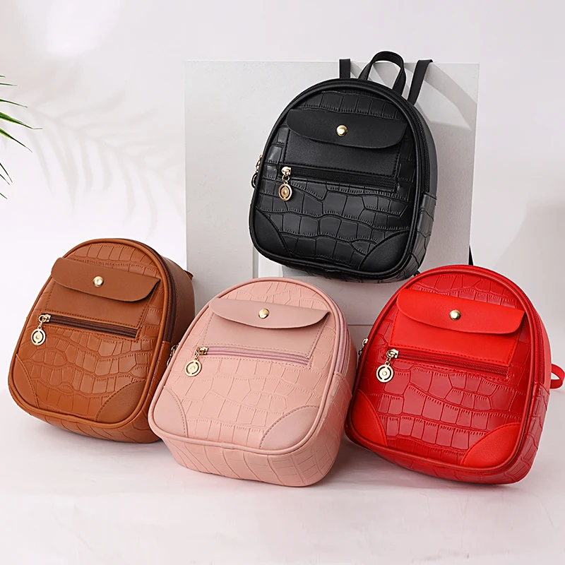 

2022 wholesale luxury Crocodile leather women small backpack student Multifunction High capacity women handbags mini backpack