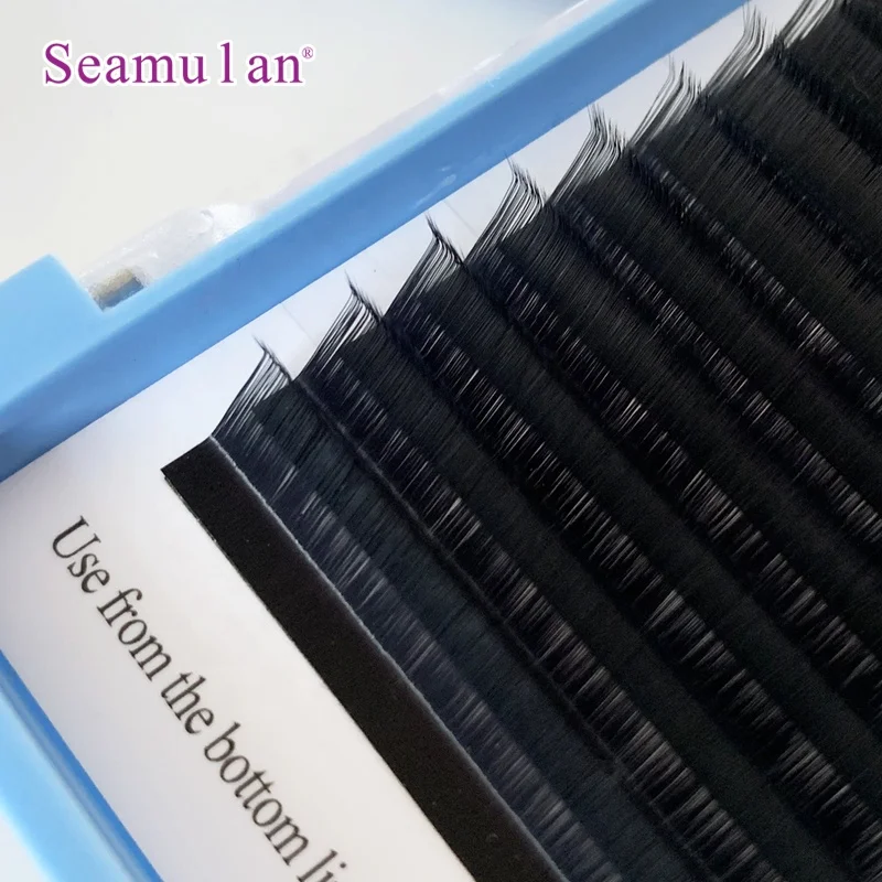 

Wholesale Natural Looking Faux Mink Lash Extension Soft Korean Silk Eyelash Extensions, Black