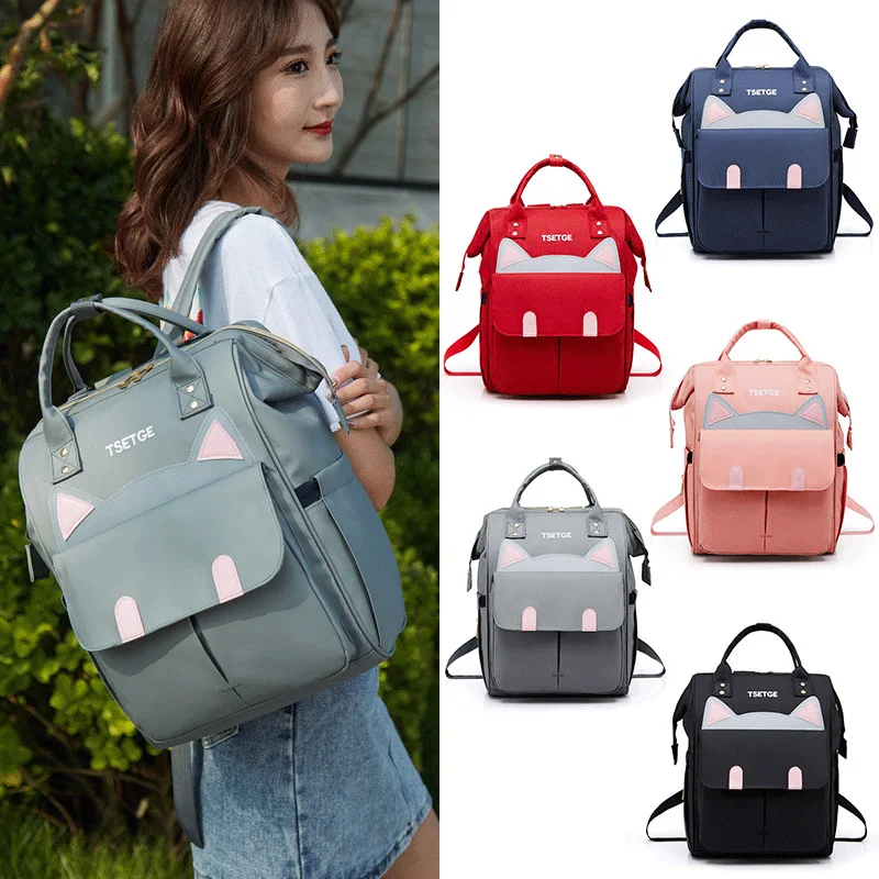 

ST-0531 Mummy bag Backpack Multi-function Fashion Can Hang The Pram Outdoor Travel Fashion Large Handbags Shoulder Bag Women, Multi color