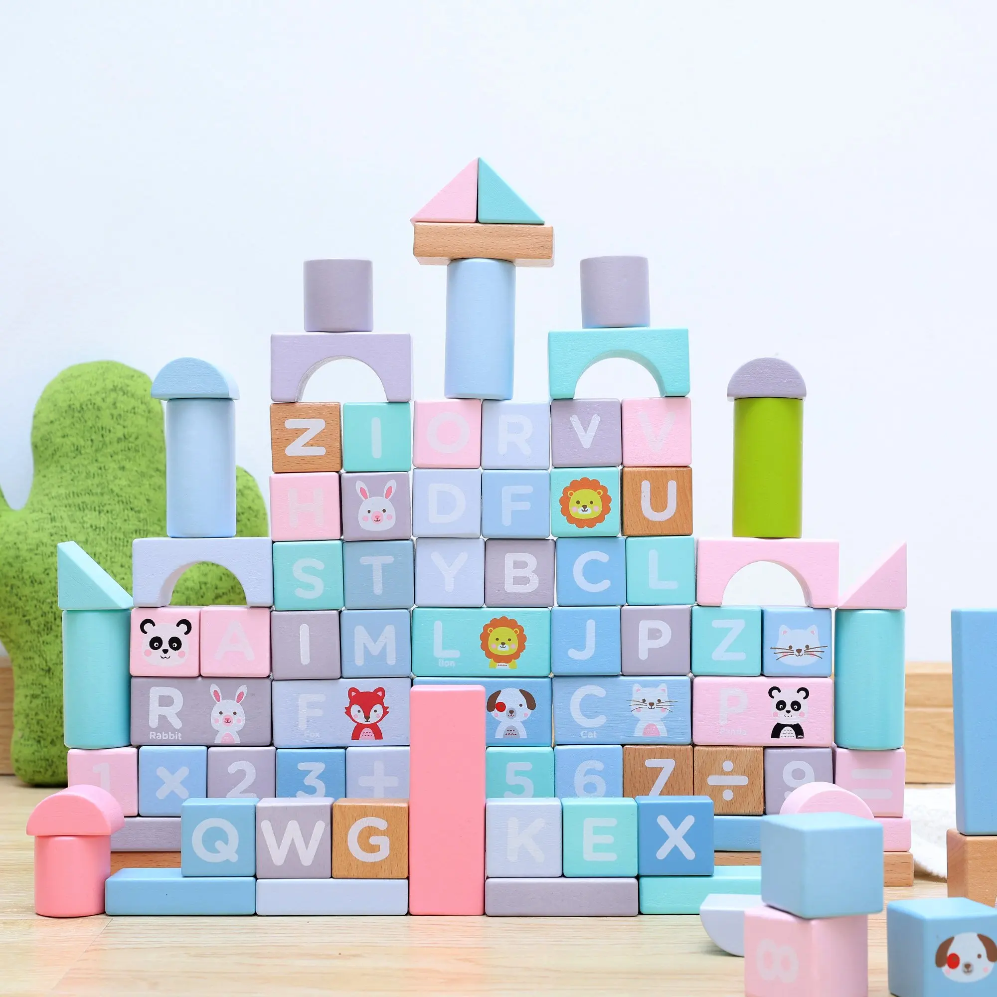

Custom New in Kids Educational Toy Wooden City Blocks Wood Blocks Building Toys