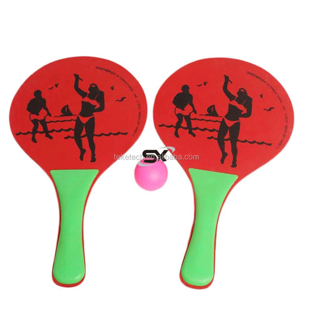 Paddle Type Badminton Rackets Wooden Cricket Paddles Beach Sand Team Games Toys