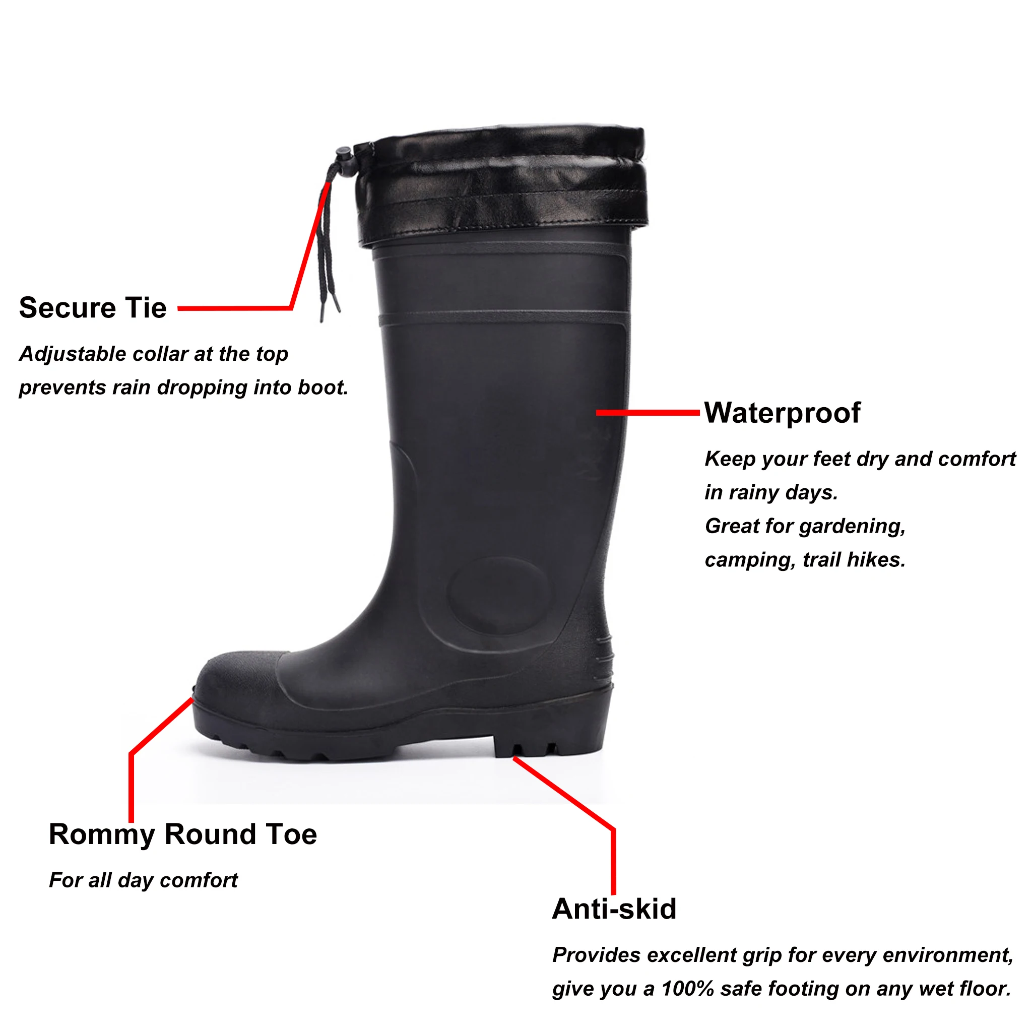 slip proof rain boots