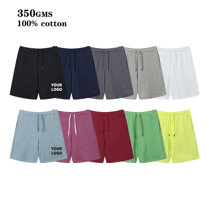 

blank shorts sweat shorts custom logo 100%cotton shorts for men