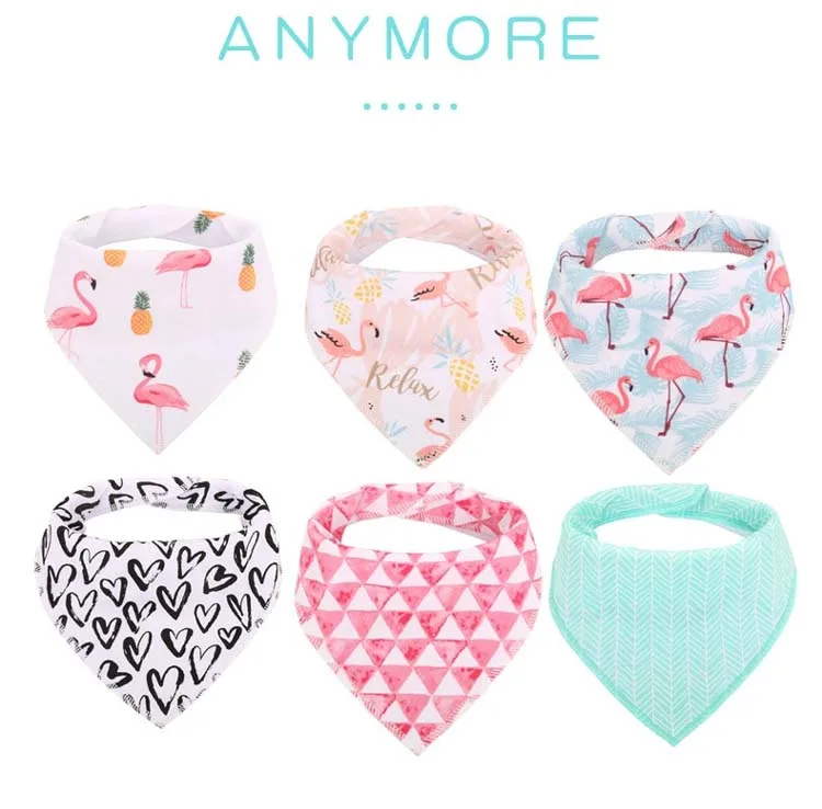 

High quality material 100% organic cotton Baby Bibs Triangle, Customized color