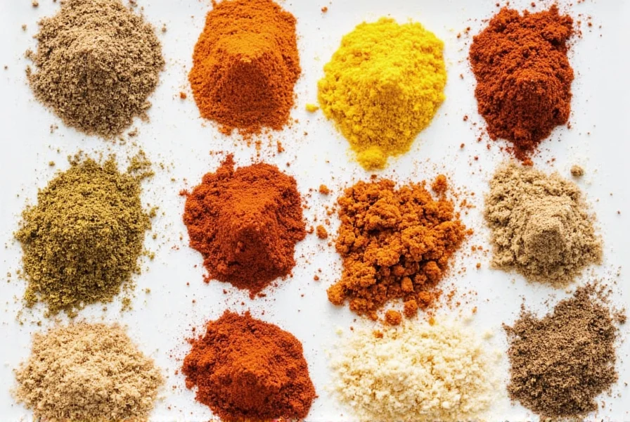Grill with spices nearby