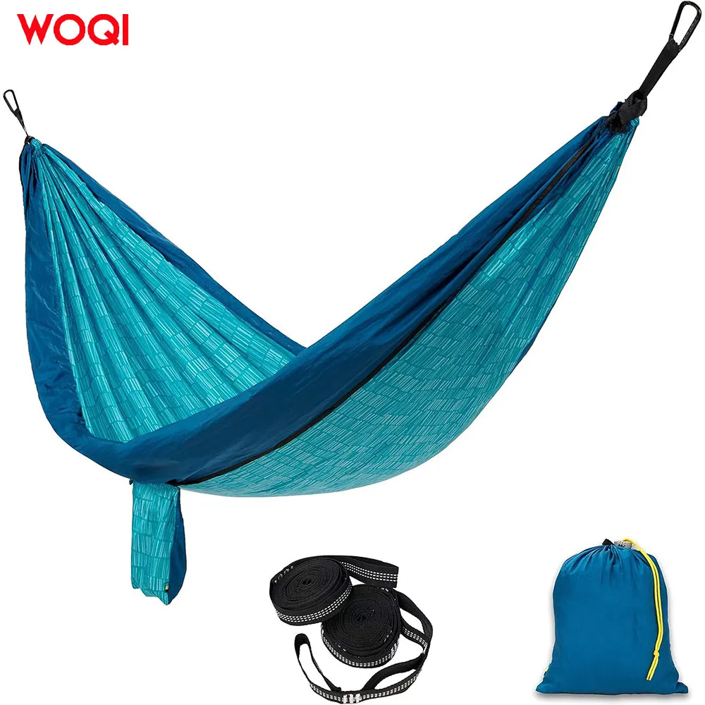 WOQI High-quality Nylon Lightweight Travel Backpack Hammock Outdoor Camping Hammock