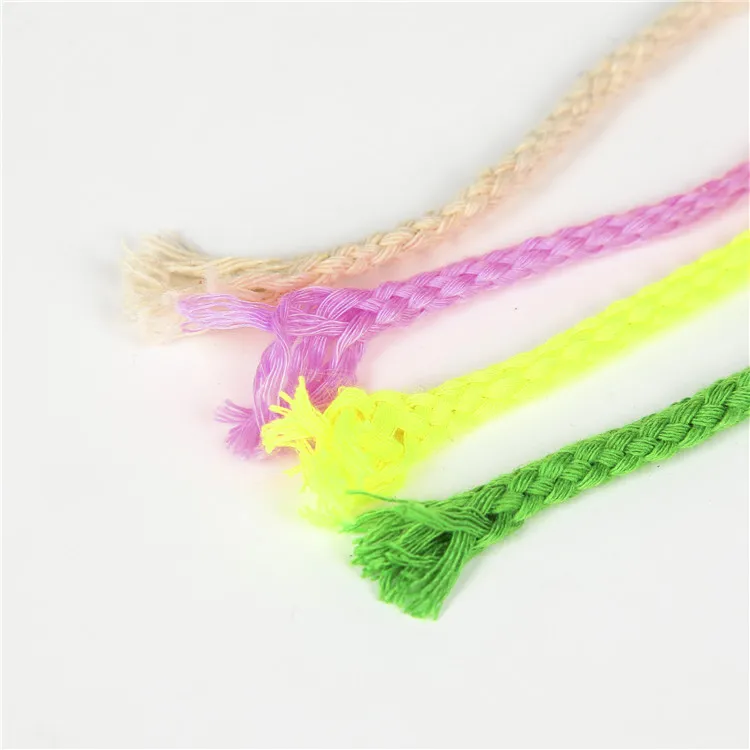 2022 Custom Twisted Cotton Rope 5 Mm Color 8strands Cheap Cotton Rope