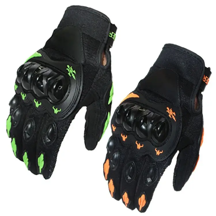 

Outdoor Sports Cycling Gloves Motorcycle Mountain Bike Gloves Protective Cycling Gloves, Green/orange/red