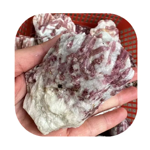 

wholesale natural uncut gemstones raw crystal healing stones plum blossom tourmaline rough stone for home decoration