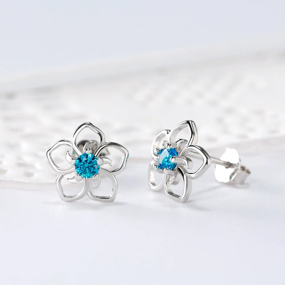 

Amazon Best selling Sterling Silver Sky Flower Stud Earrings, Rhodium