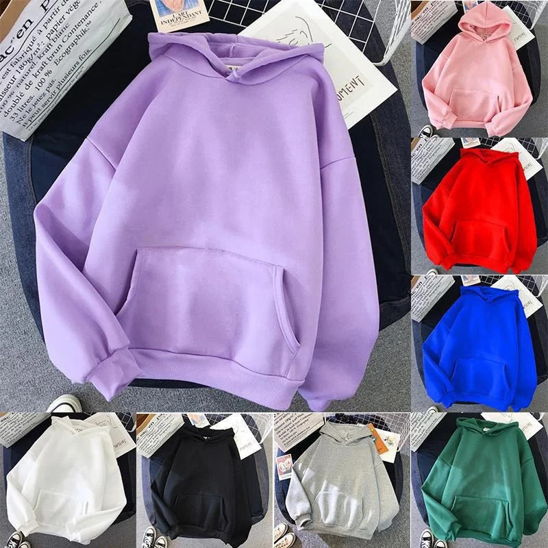 

50% 2022 hsd plain polyester sweatshirt hoodie with new style good best price purple solid women hoodies