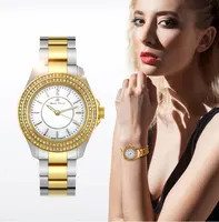 

Women Bracelet Watches Rhinestone Gold Dress Watch Women Fashion Casual Stainless Steel Quartz Wristwatches