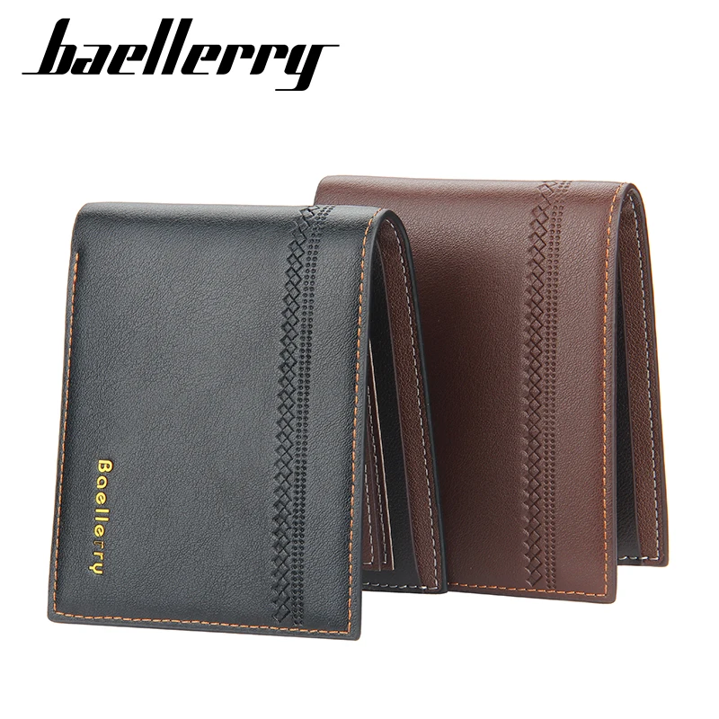 

Wholesale designer men wallet Baellerry Leather Wallet mini purse Korean wallet 2021, Black//coffee