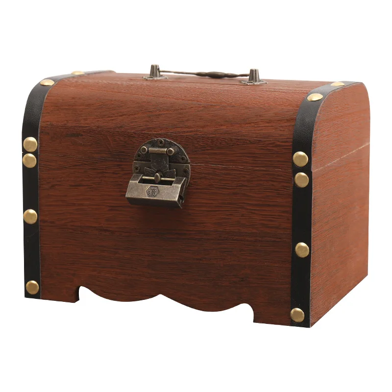 

TaiLai Antique Lock wood Chest Candy Wooden Treasure Box