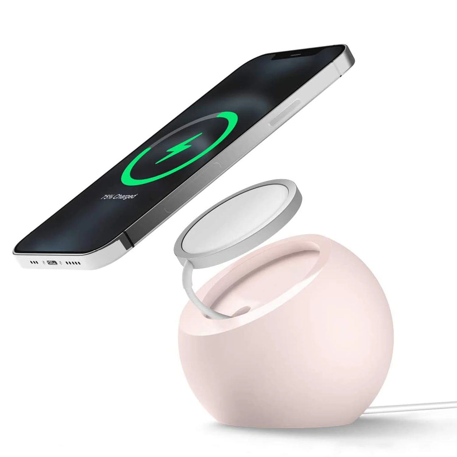 

Silicone round holder wireless charging spherical holder for Magsafe mobile phone holders wireless charging base dock