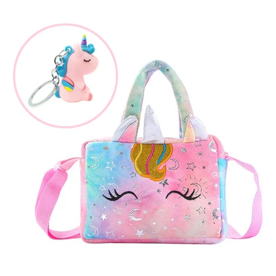 

2021Lovely Children Plush Handbag Lightweight Mini Bag Girls Bag Unicorn Tote Handbag For Kids