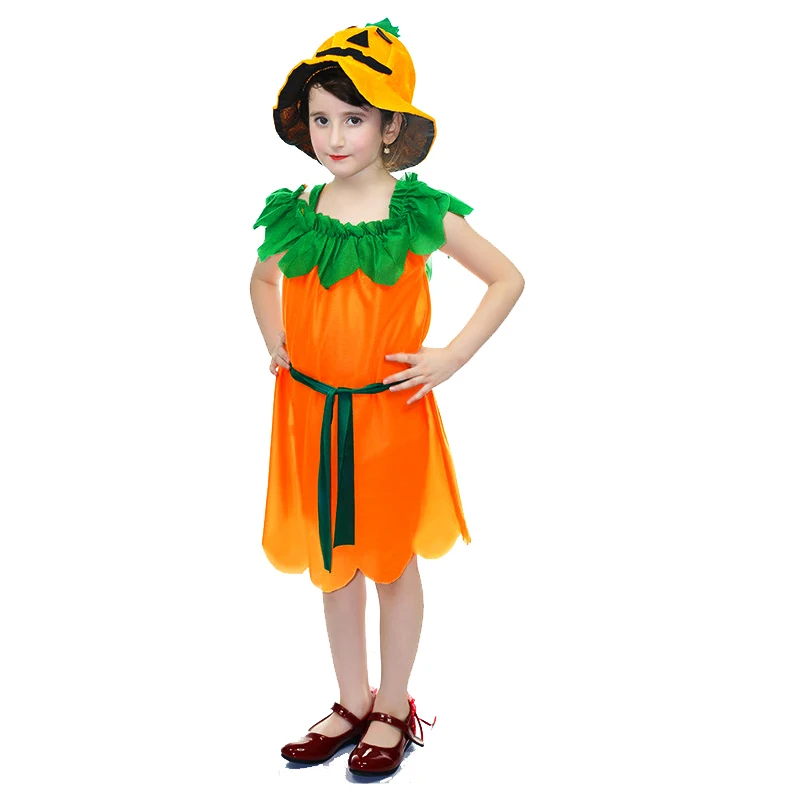 

Halloween Carnival Party Kid's Fancy Dress Cute Pumpkin Costume For Girls