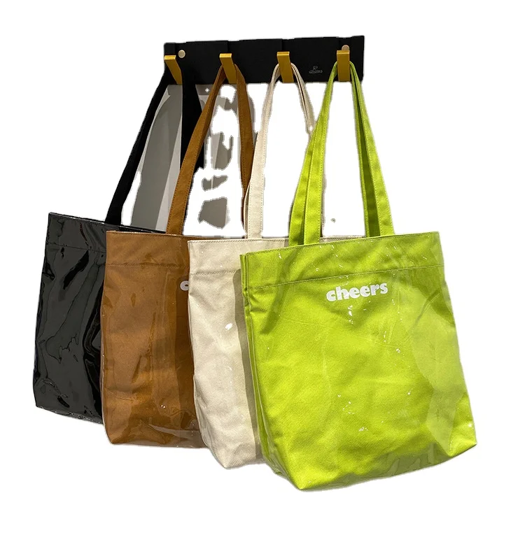 

Fashion Korean Shoulder Double Transparent Women's Bag Canvas Bag Pvc Bag Women