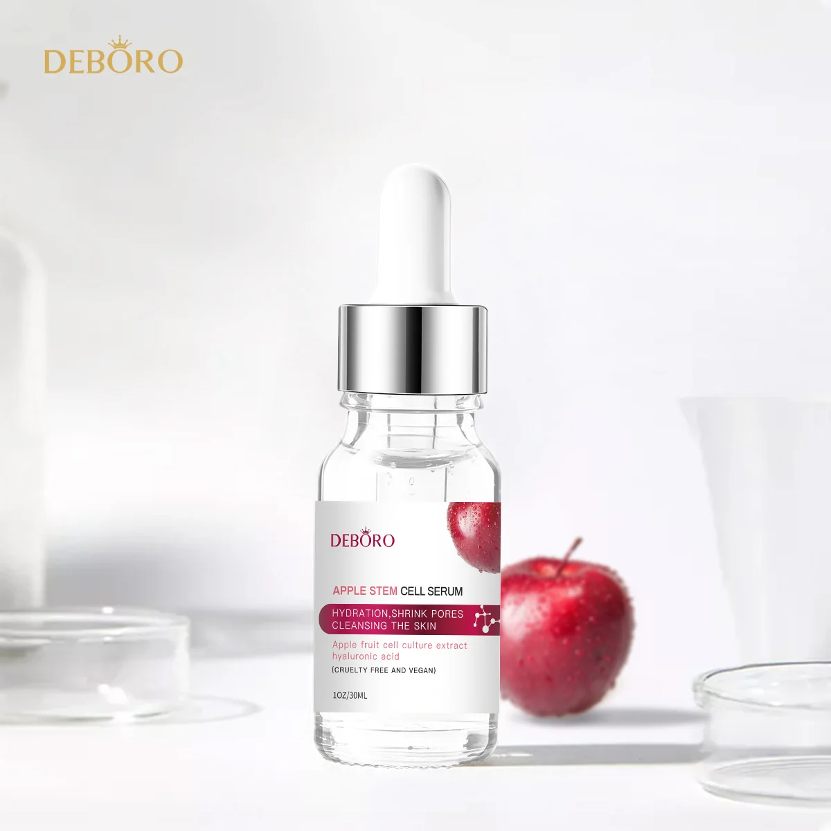 

Ready to ship Apple Stem Cell Facial Serum Hyaluronic Acid Moisturizer Anti-Aging Skincare Apple Stem Cell Serum Bottle