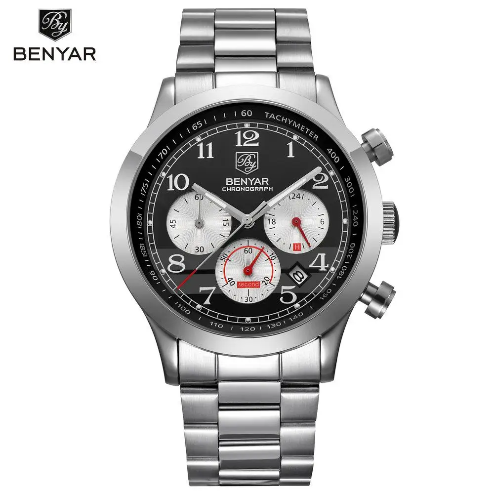 

2022 New Style 5107 custom logo chronograph quartz watch guangzhou Benyar 5107
