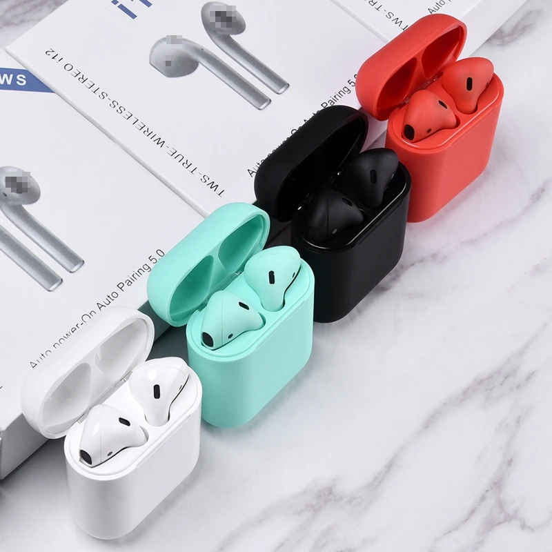 

2021 Upgrade Version i12 TWS Auriculares In-ear HIFI Earphone Audifonos inpods 12 i 12 tws Pro Max, Matte black, white, gray, pink, yellow, blue, green