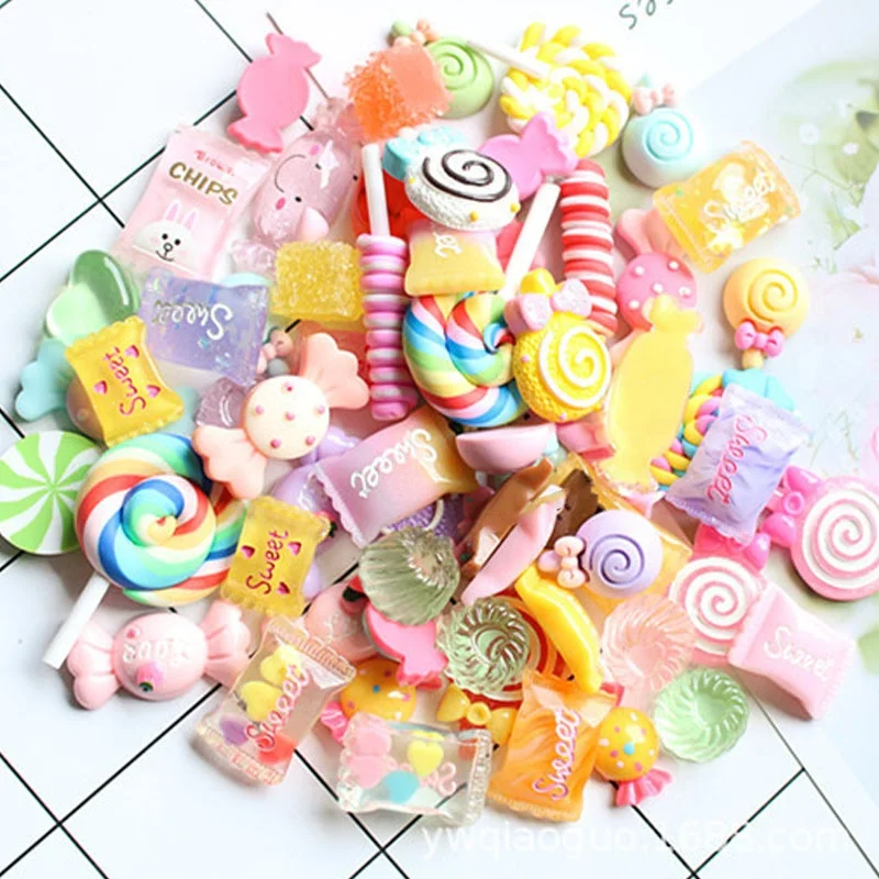 

30pcs Bag 3D Cute Fruit Candy Decor Nail Charms Bulk Resin Cute Trendy Acrylic Designs Manicure Kawaii Charms For Nails