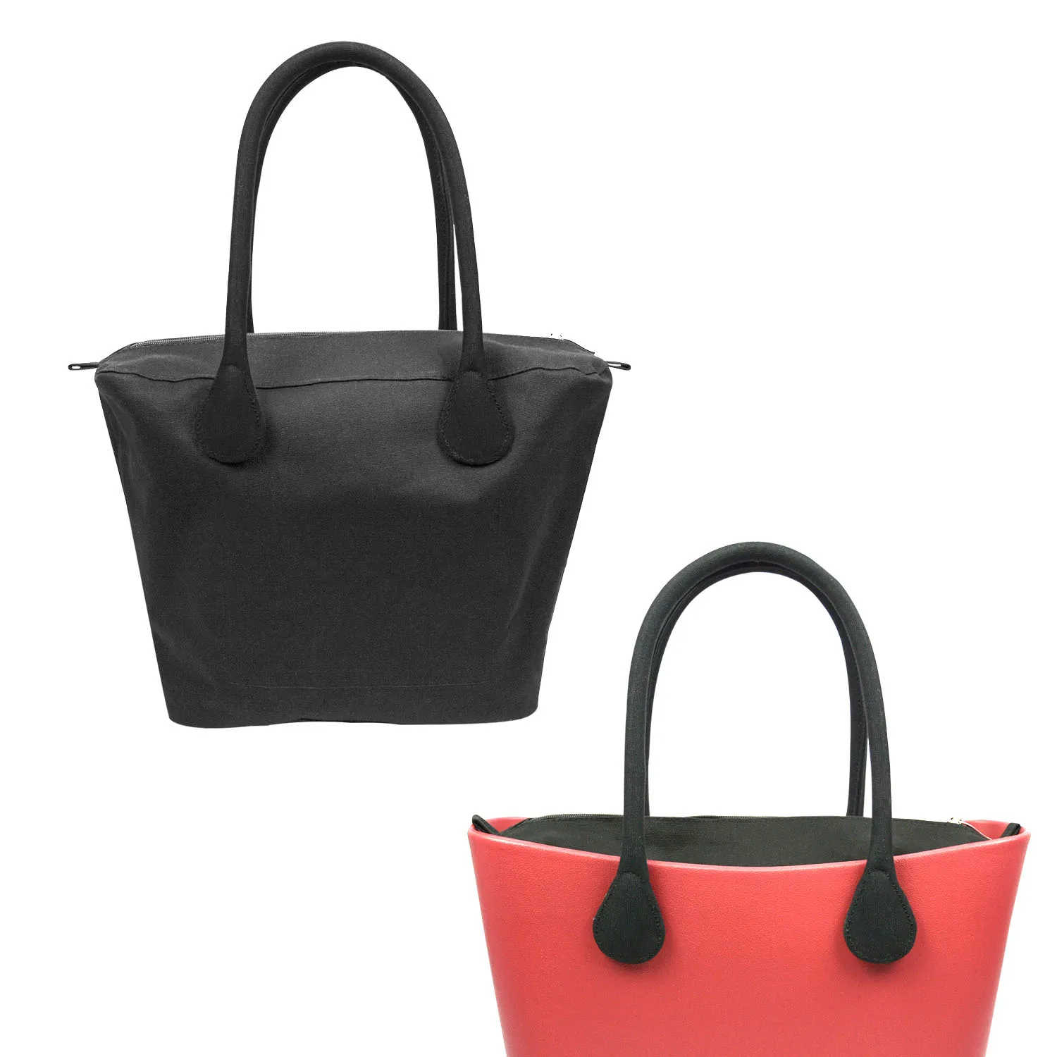 

New Long Short Round Canvas Fabric Handle with classic mini Insert inner pocket for Obag Classic Mini O Bag Women Handbag, Solid color