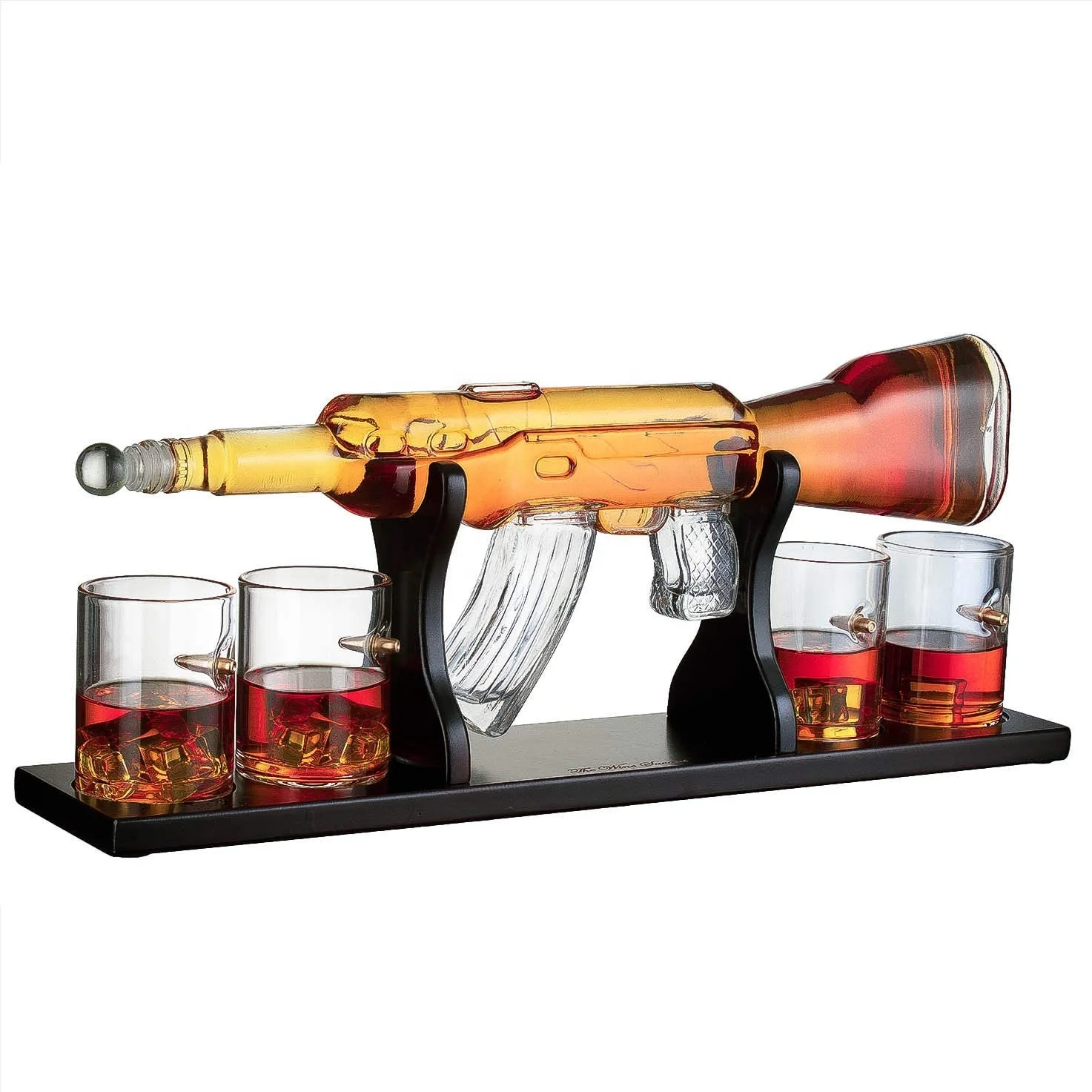 

Amazon Best Sale Rifle M416 800 ML AK47 Gun Shaped Glass Wine Whisky Decanter Decanting Set