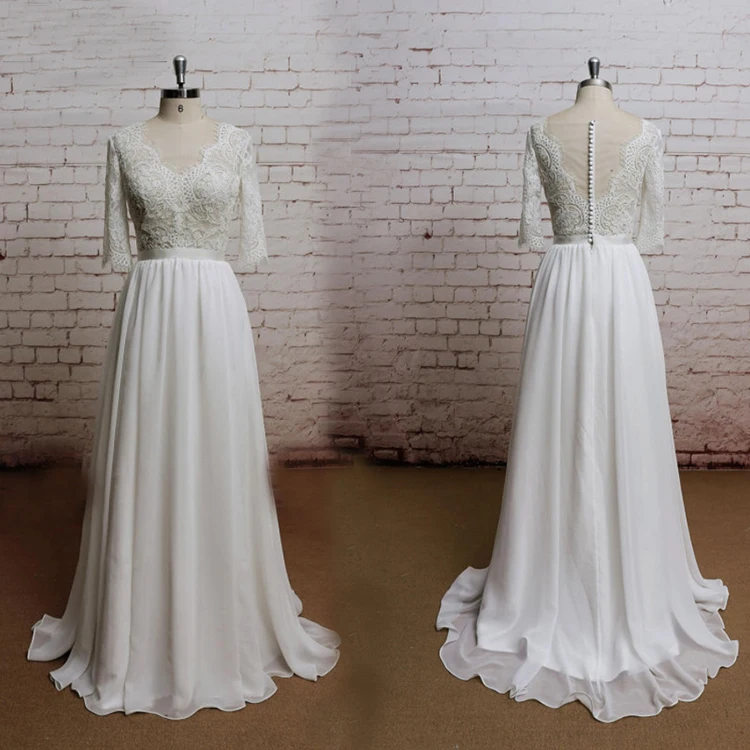 

Beautiful Luxury Very Long Real Sample Wedding Dress, White