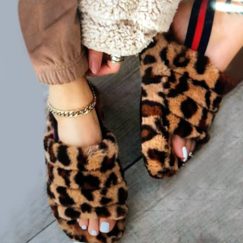

Hot sale Women New Fashion Fur Open Toe Slippers Indoor Design Slides Sandals woman slipper slides, As picture