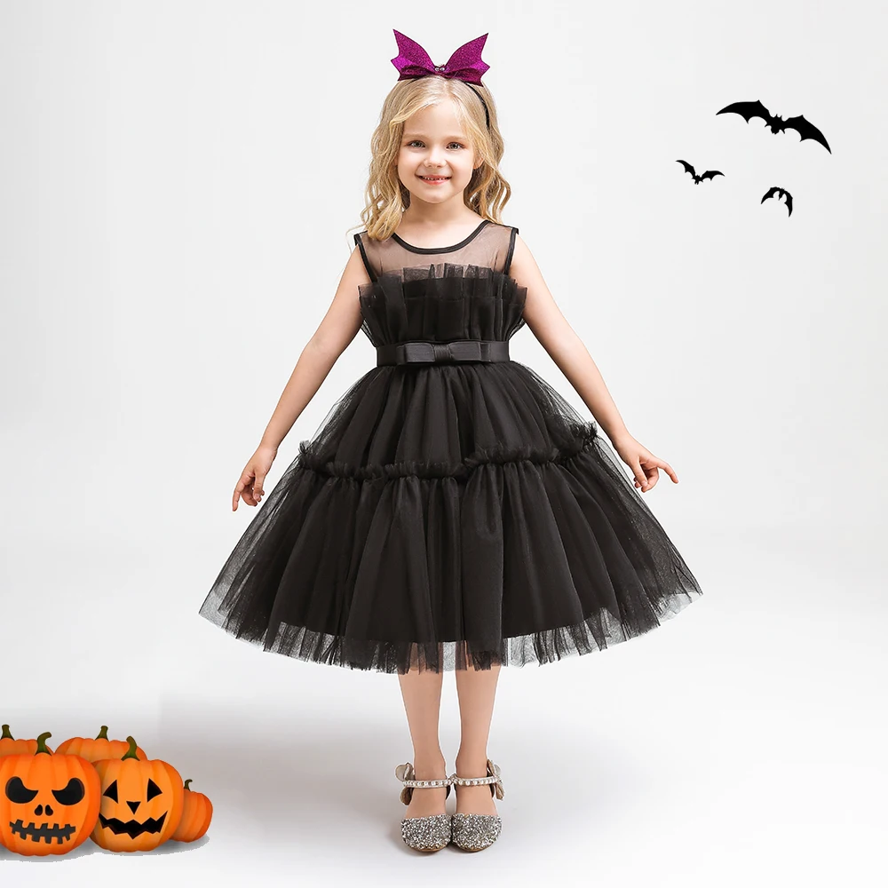 

MQATZ Hot Sales Kids Formal Ball Gown Clothing Girls Layered Yarn Bubble Baby Girls' Party Black Dresses For Baby Girls