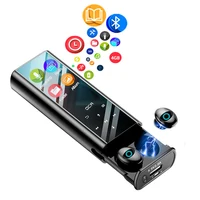 

10 In 1 MP3 Player 4 Inch LCD Multi-function Blue tooth Earbuds IPX7 Waterproof Power Bank TWS Wireless Earphone