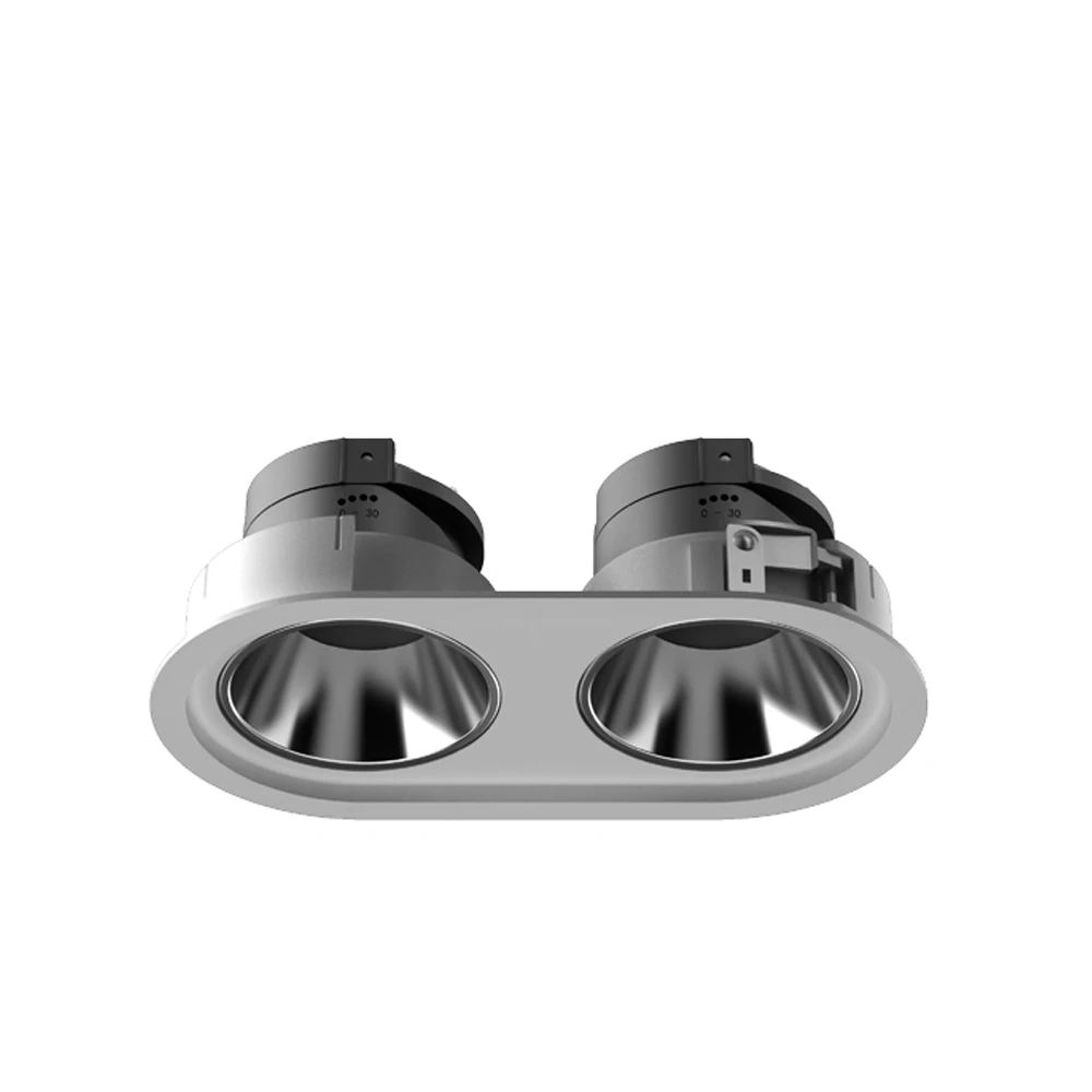 Double Heads Adjustable LED Recessed MR16 GU10 Spot Light Fitting