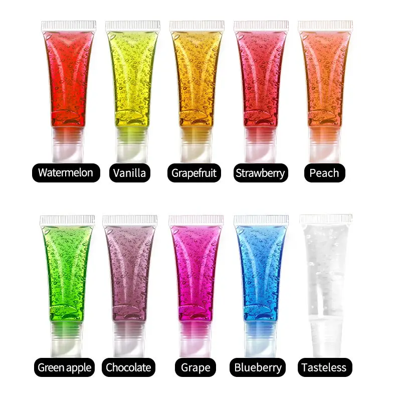 

Lipgloss Vendor Custom Clear Kids Glossy Nude Glitter Kit Vegan Wholesale Private Label Fruit Lip Gloss, 10 colors lip gloss