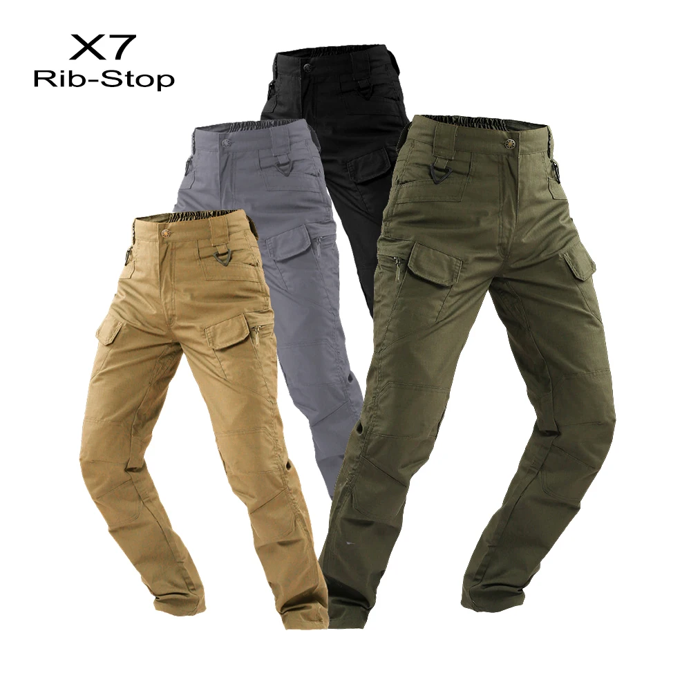 

Men's Rib Stop Waterproof Army Fans Military Tactical Pants Combat Pants Hiking Hunting Multi Pockets Cargo Worker Pants