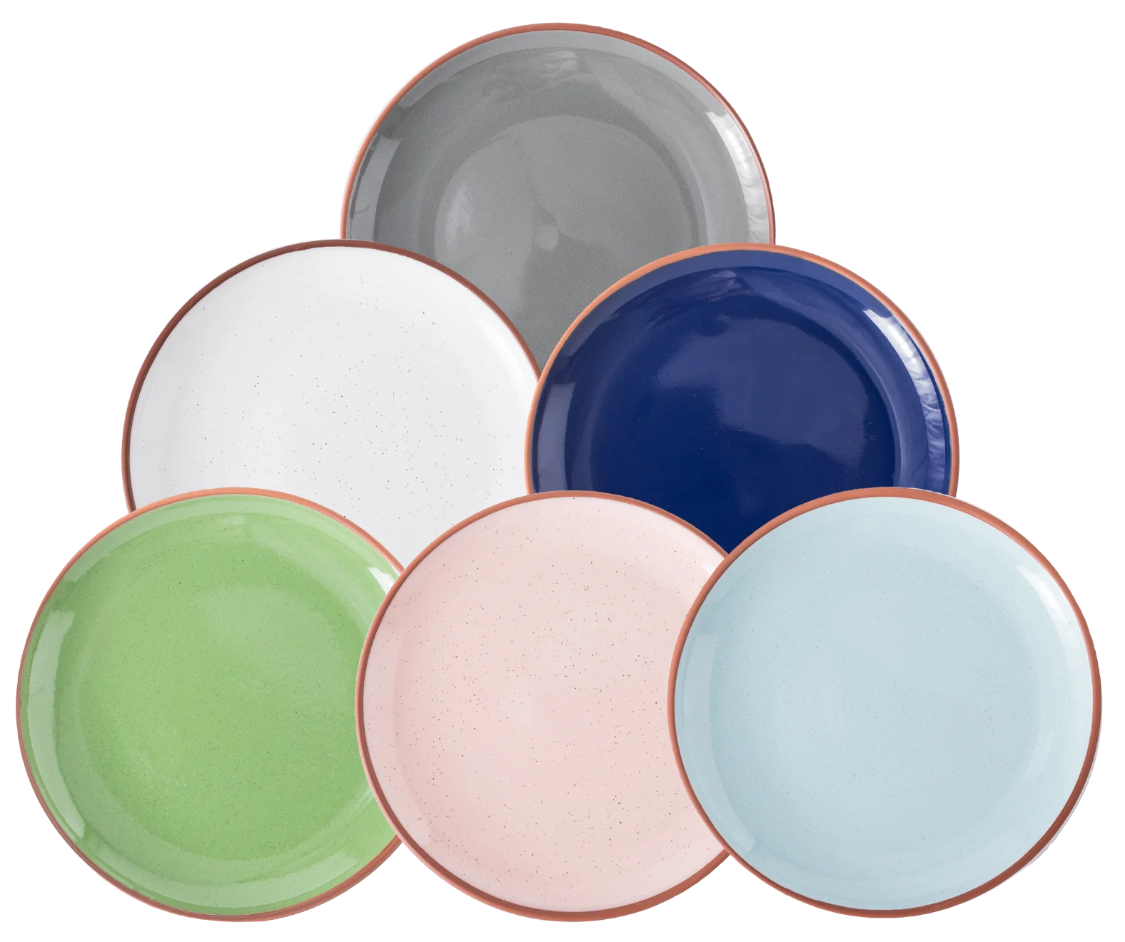 

Ceramic Plates For Charger Salad Terracotta Dinner Plates Set Of 6 White + Pink Porcelain Serving Dishes