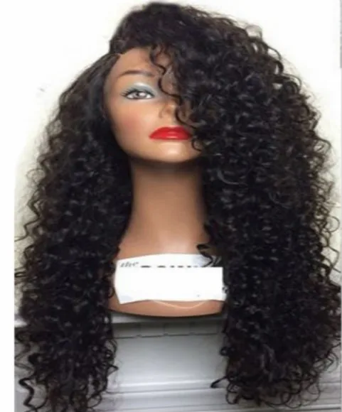 

Hot sale African curly hair side split wavy coiled tube hand-rolled long hair ladies wigs with chemical fiber hair cover button