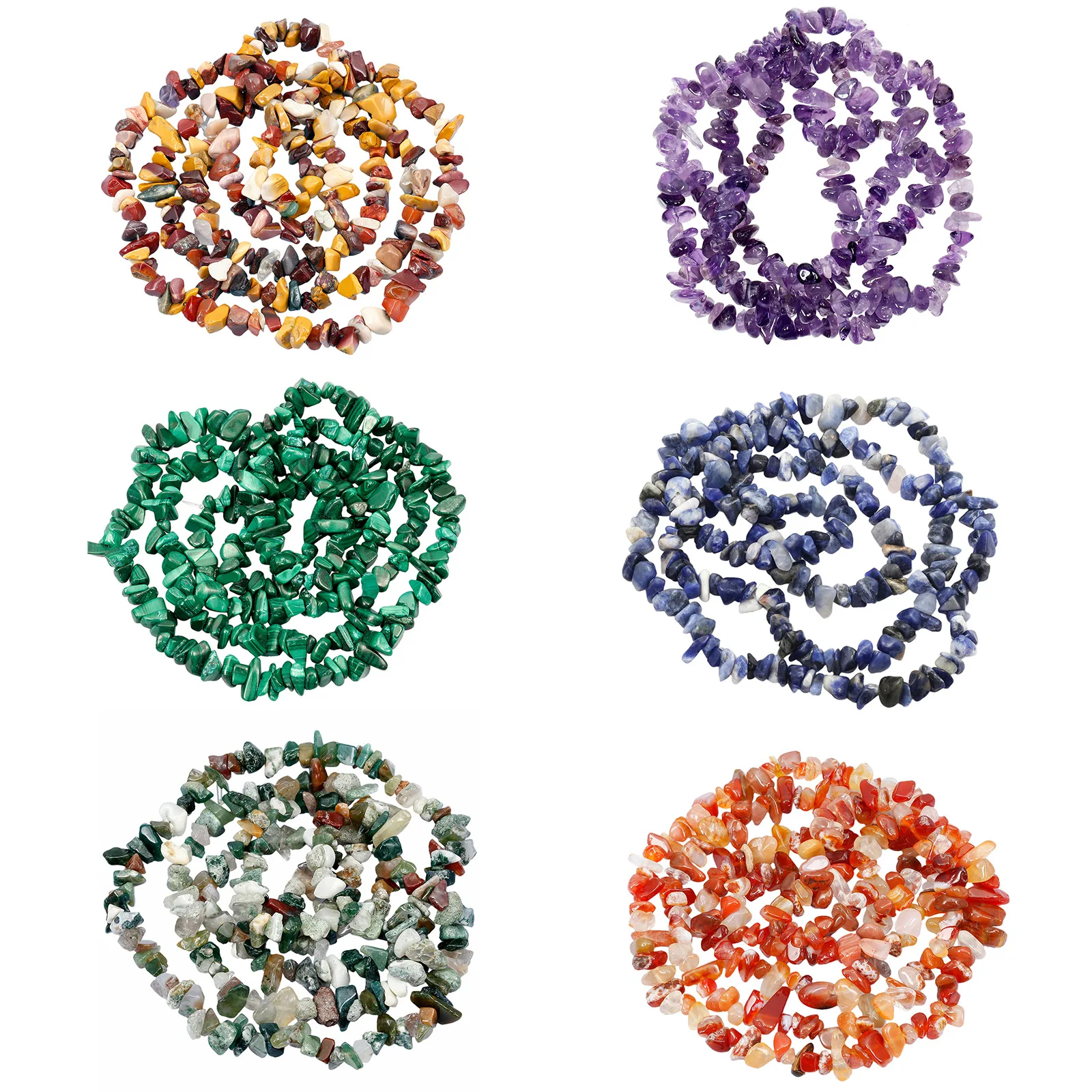 

22 Colors Natural Gemstone Chip Beads Irregular Crushed Crystal Stone Bead Drilled Beads for Bracelet Jewelry Making