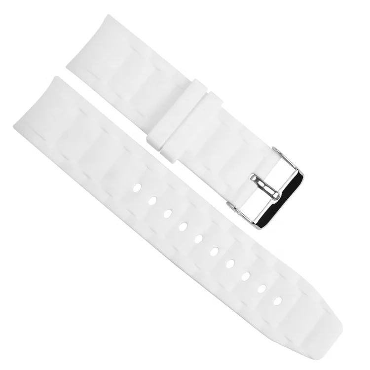 

24mm curved end white silicone rubber watch strap for wristwatch silicon strap for garmin