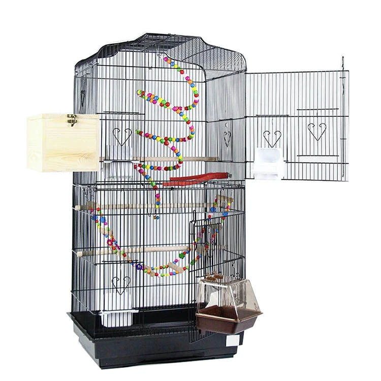 

Wholesale Cheap Black Deluxe Outdoor Pet Metal Carriers Houses Large Kennel Stainless Steel Wire Pet Cage Metal