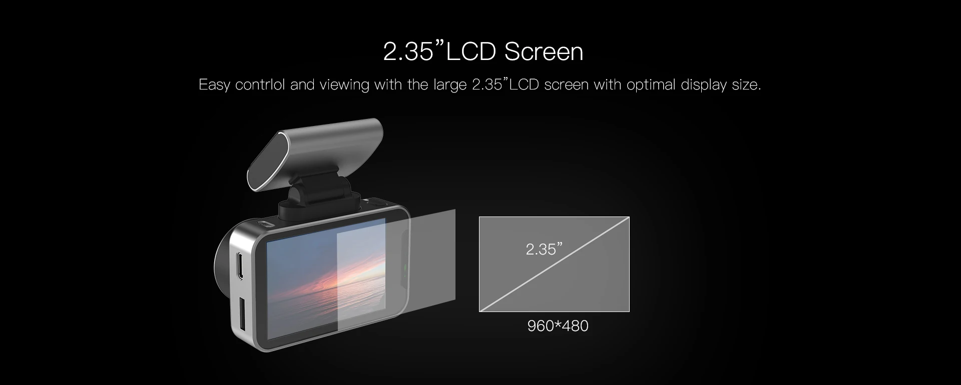 Anytek 2.35inch IPS Touch Screen Car Dash Cam Super Capacitor Dash Cam 1080p Z1N Night Version