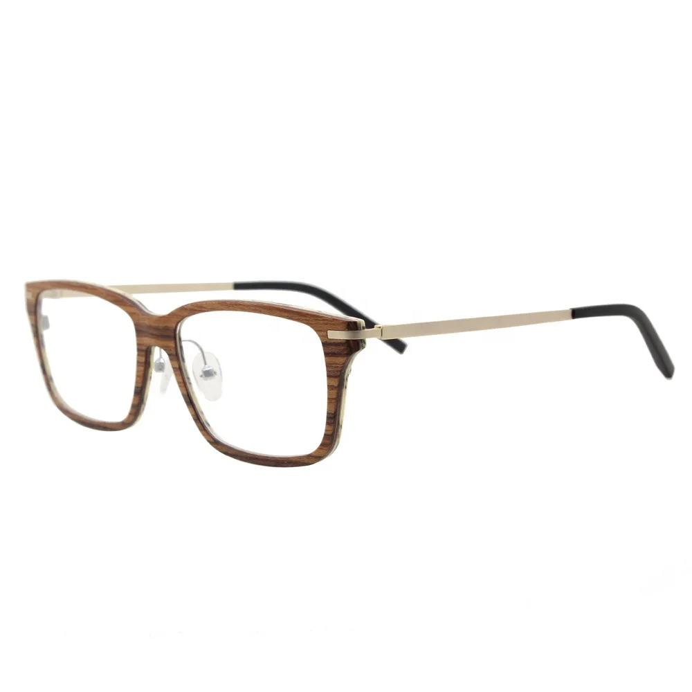 

Horn Rimmed Wood Eyeglasses Frames Clear Lens Wooden Glasses
