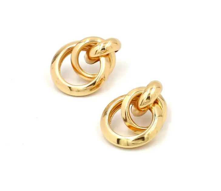 

2021 New Fashion Gold Color Metal Drop Earrings for Women Trendy Simple Knot Twist Statement Earrings Jewelry