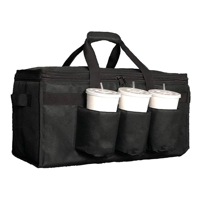 

Insulated Food Delivery Bag with Cup Holders Great for Beverages and Catering, Customized