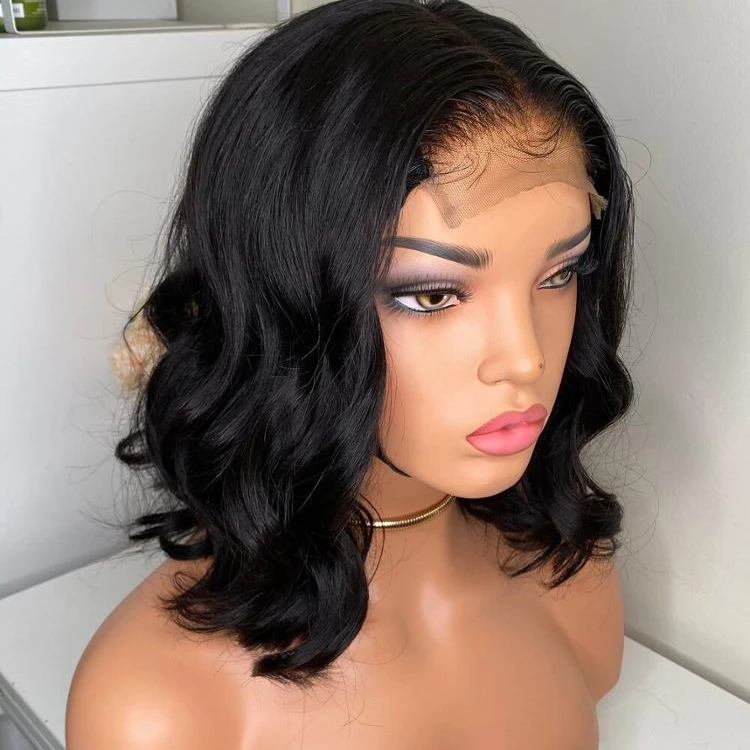 

10A Short Bob Wigs Full Lace Wigs Human Hair Brazilian Body Wave Bob Cut Full lace Human Hair Wigs With Baby Hair Around
